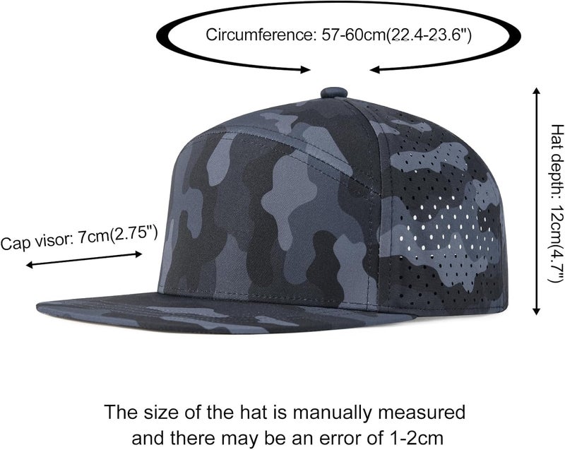 FEINION Men Flat Brim Adjustable Performance Hat Snapback Laser Perforated Baseball Cap - Image 4